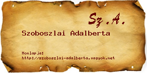 Szoboszlai Adalberta névjegykártya